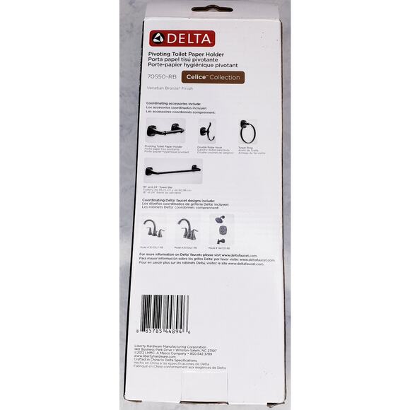 DELTA Celice Collection Toilet Paper Holder & Towel Ring Venetian Bronze~Set NIB - Picture 4 of 8